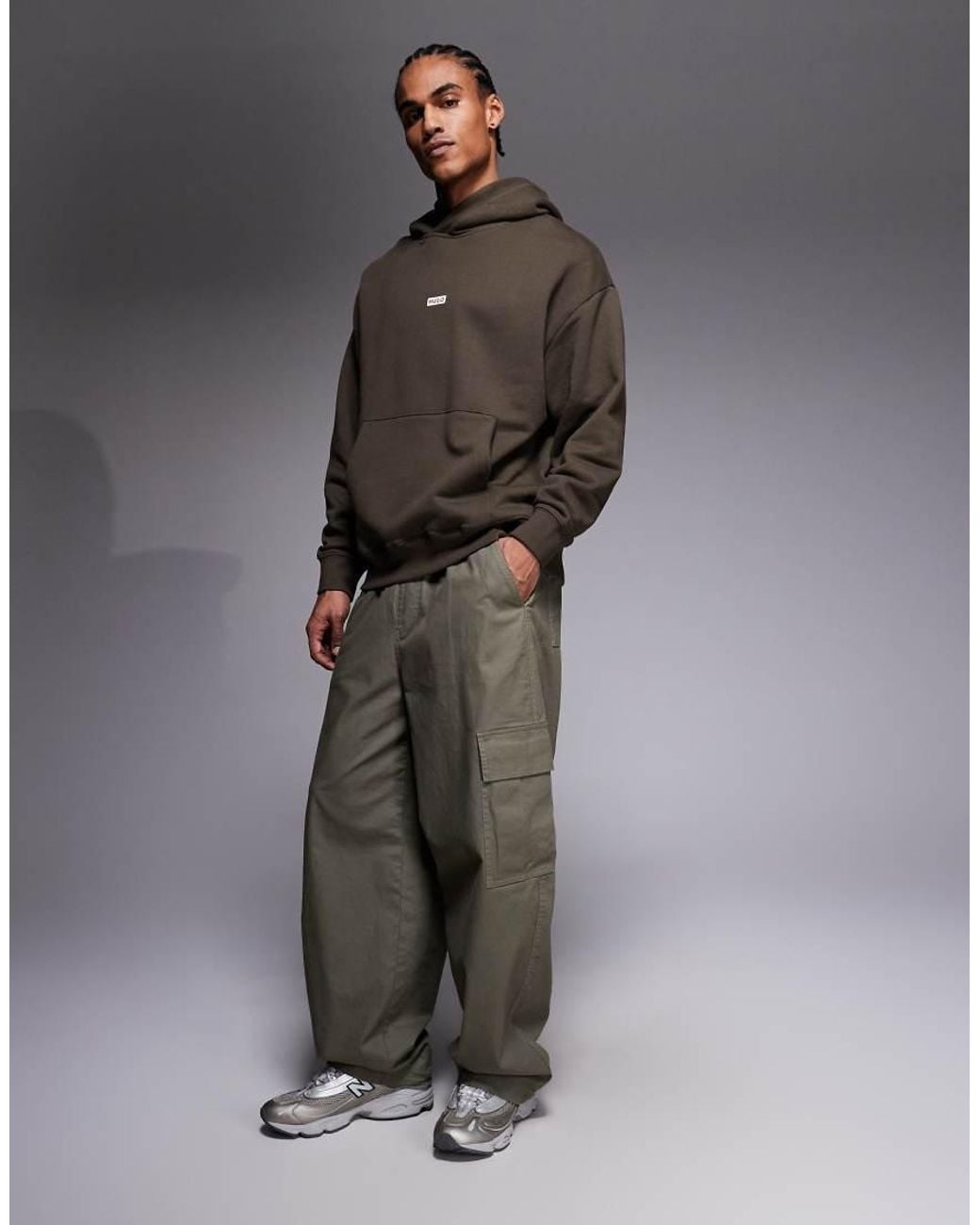 HUGO Gray Hugo Nazardo Co-ord Hoodie for men
