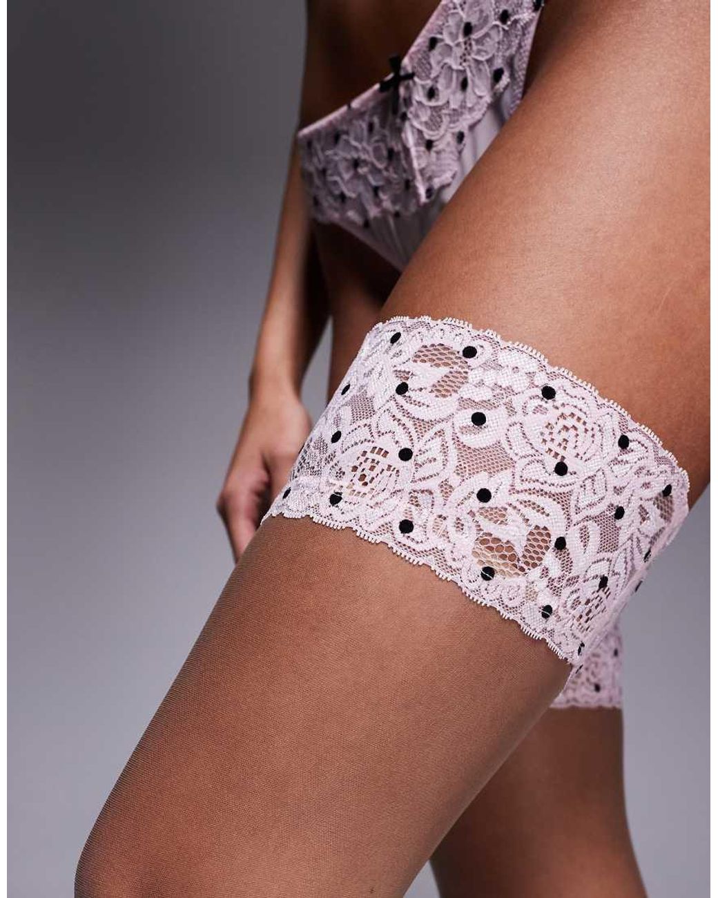 Ann Summers Black Polka Dot Hold Up