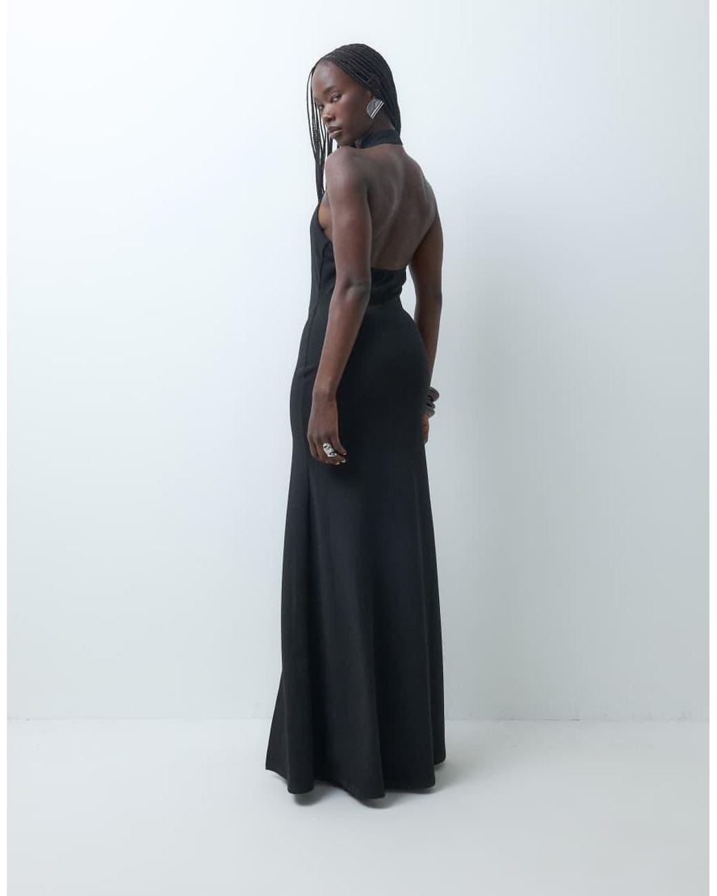 ASOS Blue Mandarin Sleeveless Maxi Dress With Embellished Clasp