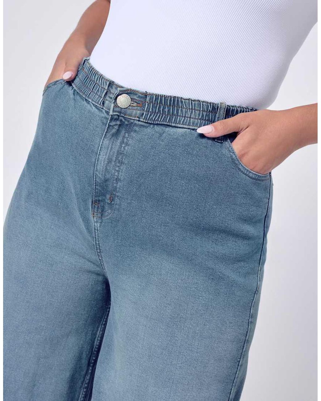 Yours Clothing Blue Wide Leg Slouchy Jeans