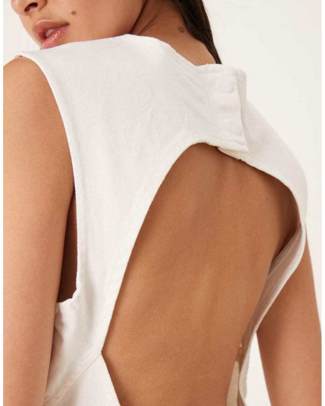 Calvin Klein Natural Cap Sleeve High Neck Mini Dress
