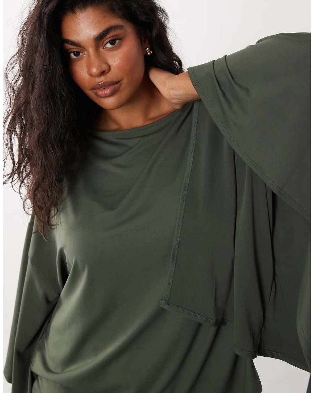 ASOS Green Asos Design Curve Cape Style Co-ord Top