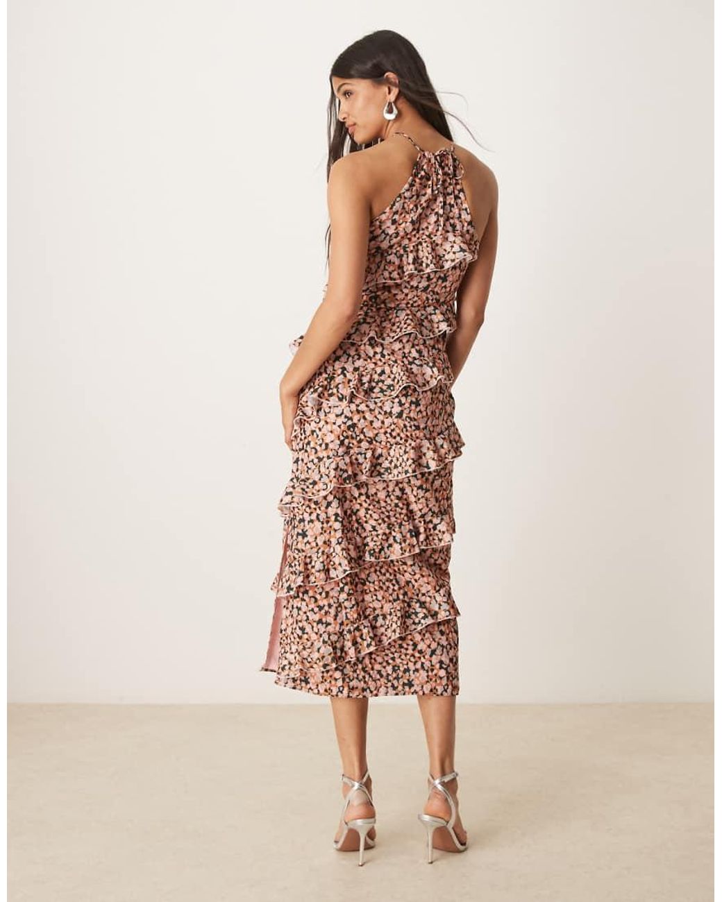 Pretty Lavish Natural Katy Ruffle Midaxi Dress