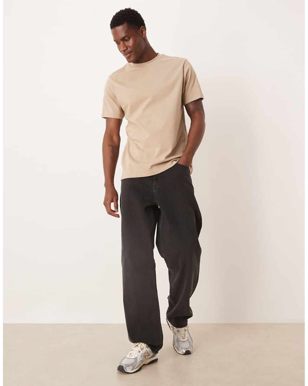 ASOS Natural Heavyweight Regular Fit T-shirt for men