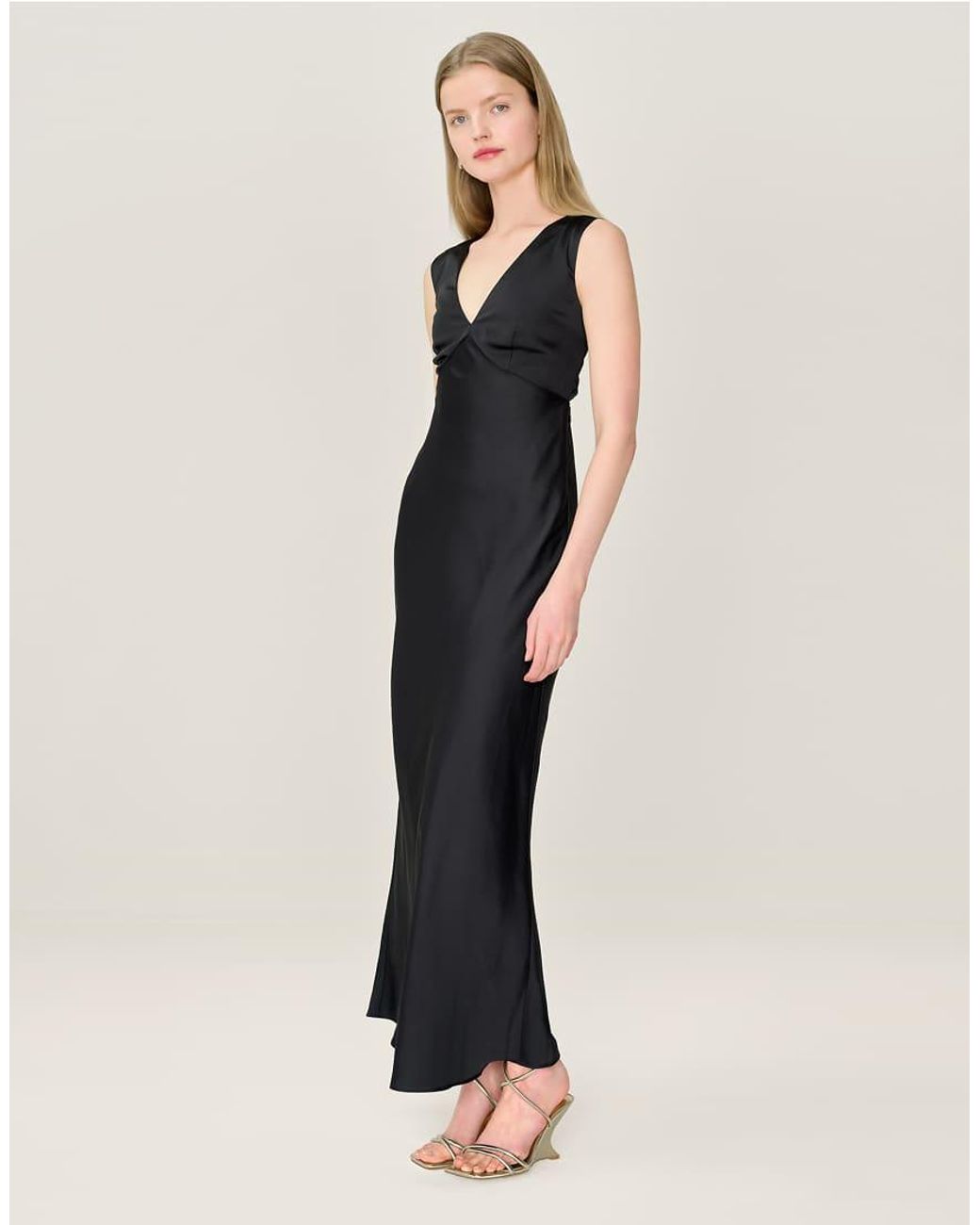 OMNES White Dresses Nova Satin Maxi Dress With Open Back