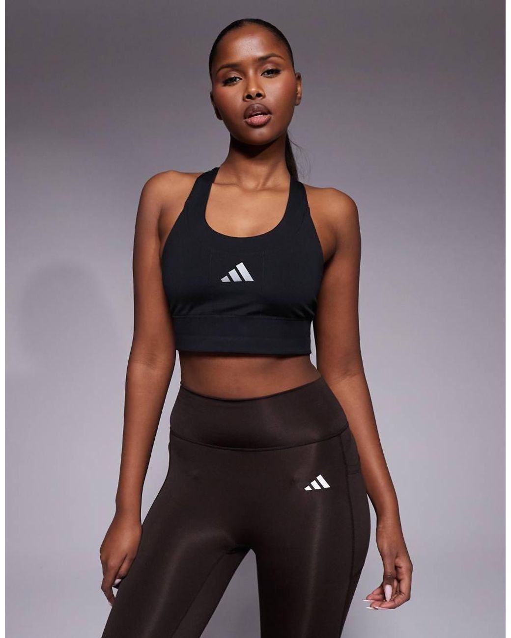 Adidas Originals Black Adidas Running Adi365 Sports Bra With Pocket