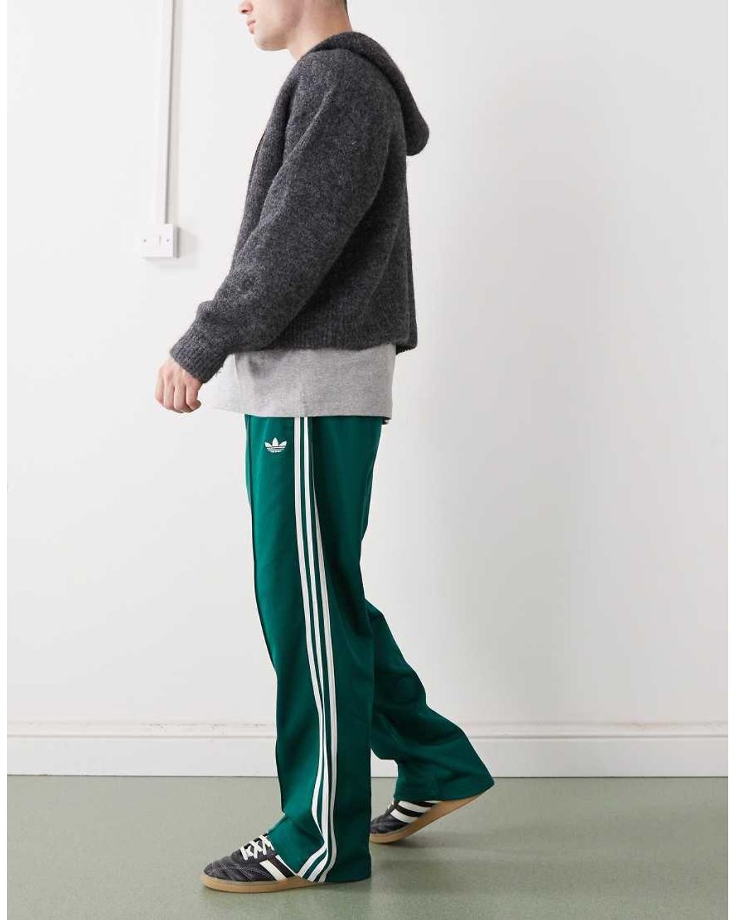 Adidas Originals Green Baggy Track Pants for men
