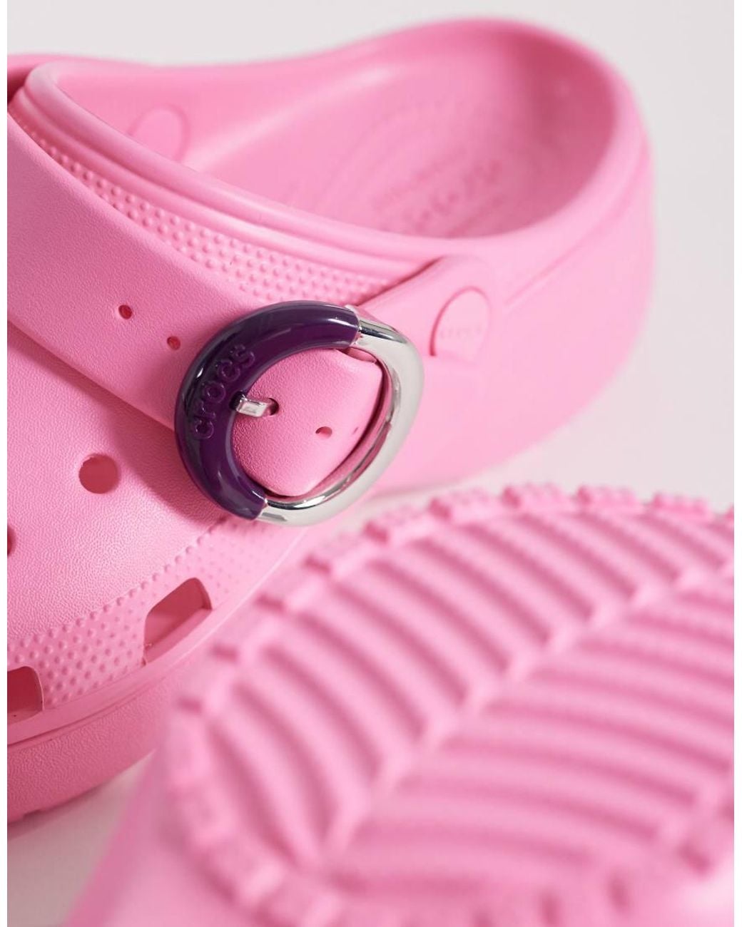 CROCSTM Pink Classic Platform Buckle Clog