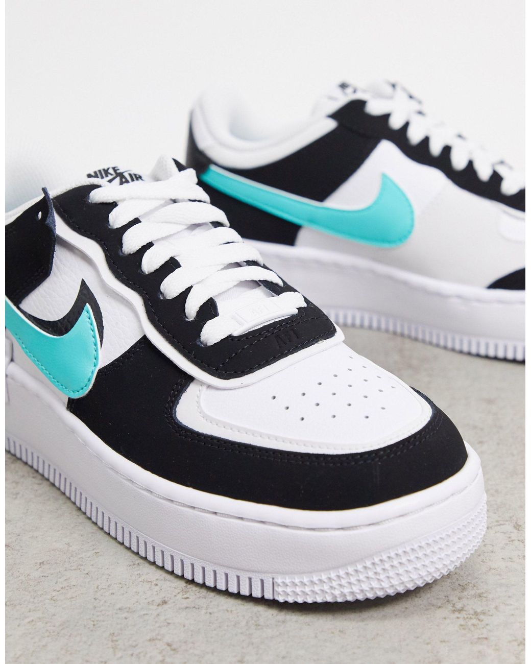 Air Force 1 Shadow - Sneakers bianche, nere e turchese di Nike in Nero |  Lyst