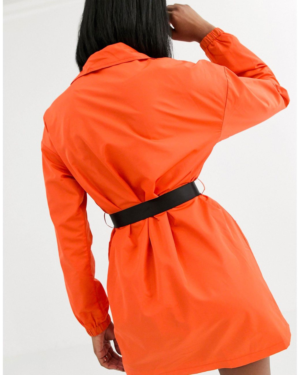 orange utility dress