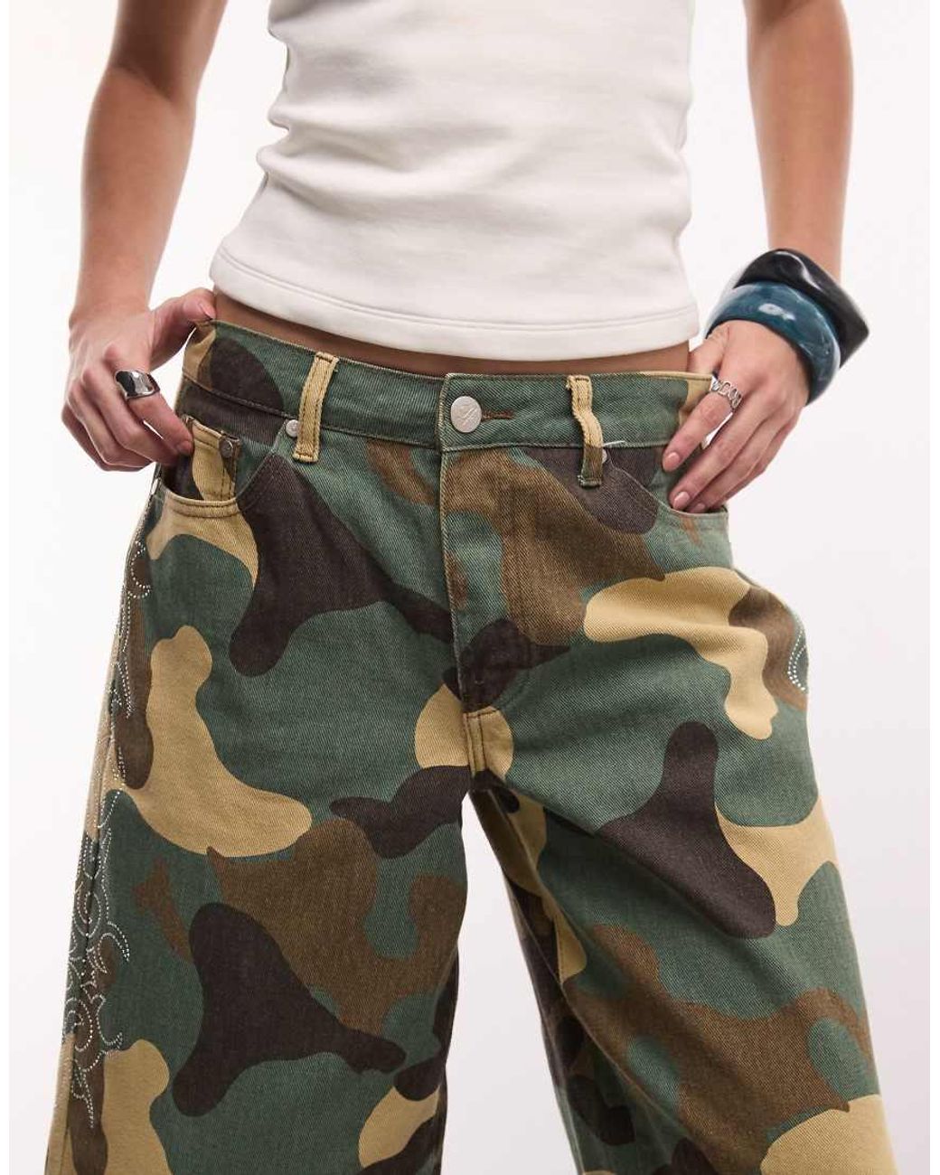 Liquor N Poker Natural Diamante Flame Jorts