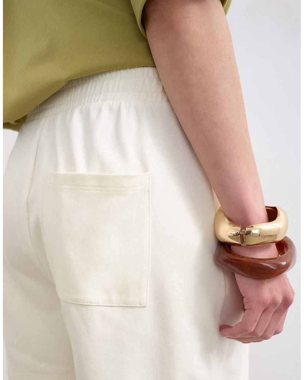 TOPSHOP White Interlock Sweat Shorts