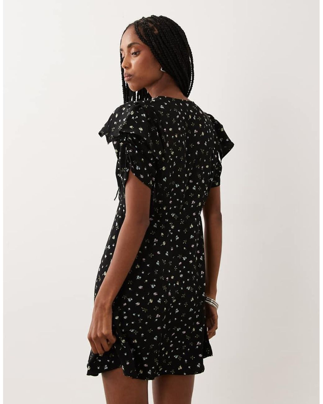 Vila Natural Frill Sleeve Woven Mini Dress