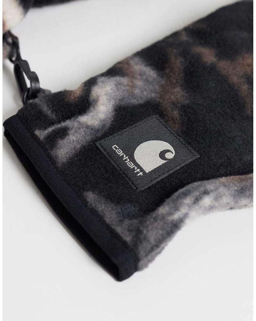Carhartt Black Blevin Camo Print Fleece Gloves