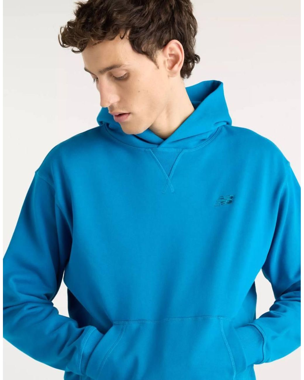 New Balance Blue Athletics French Terry Hoodie for men