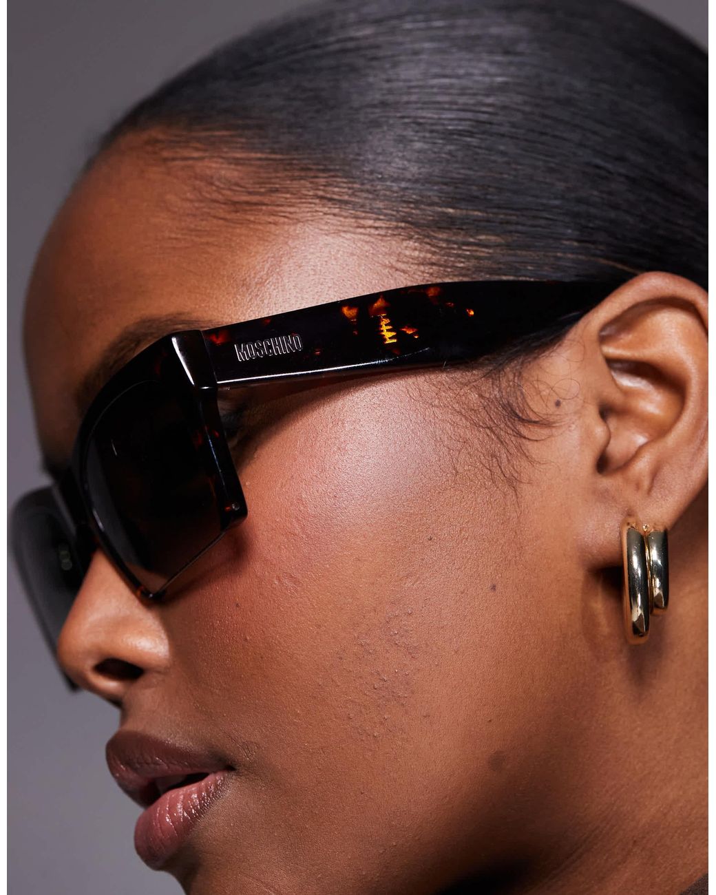 Moschino Brown Moschino – eckige sonnenbrille