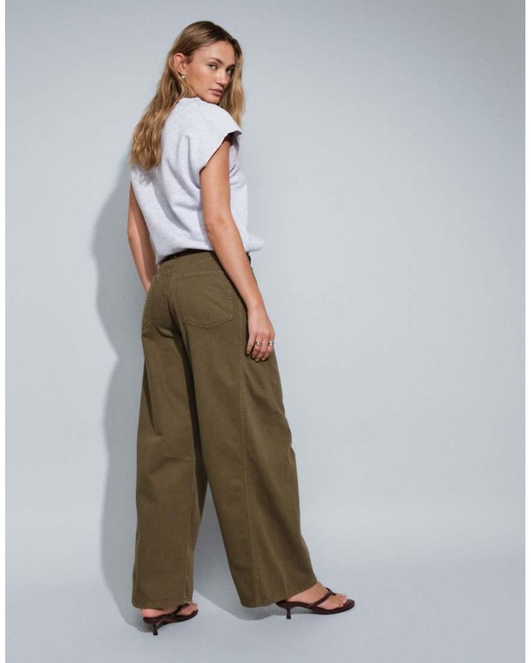 ASOS Blue Bow Barrel Leg Jeans