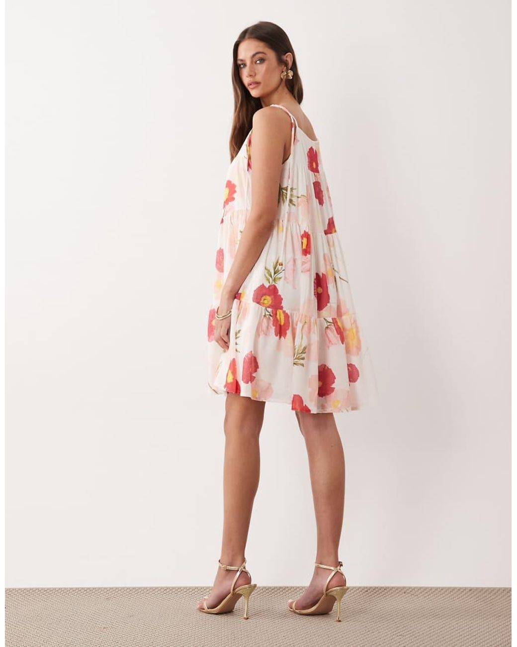 Gina Tricot Pink Flowy Strap Detail Mini Dress