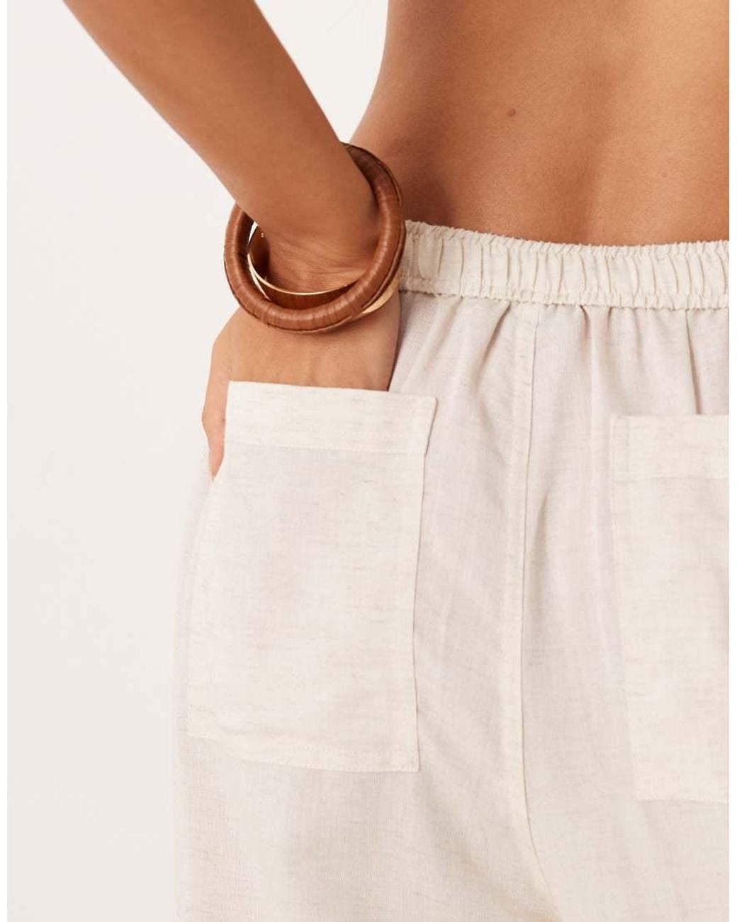 ASOS Natural Ipanema Sheer Beach Pants With Linen