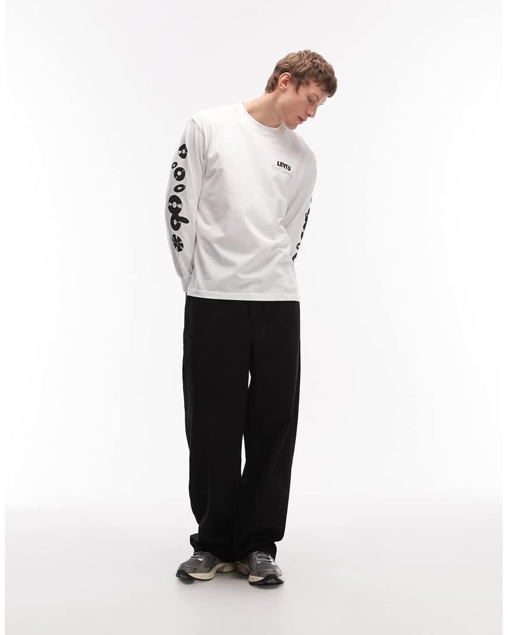Levi's White Back Graphic Authentic Fit Long Sleeve T-Shirt for men