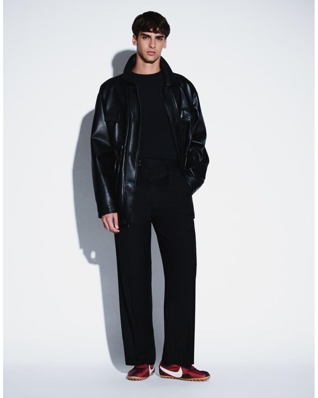 ASOS Black Leather Look Field Jacket for men