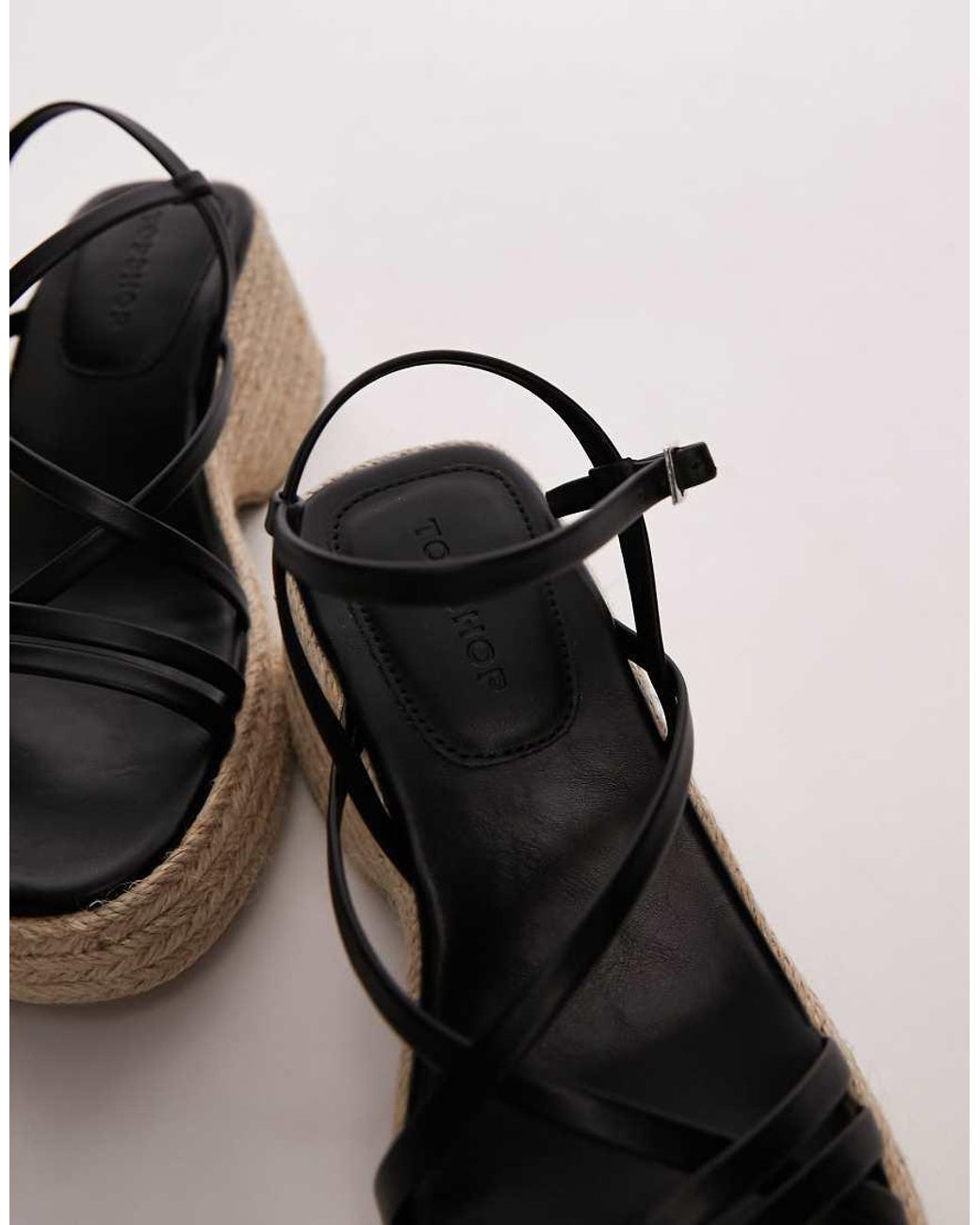 TOPSHOP Brown Jess Espadrille Wedge