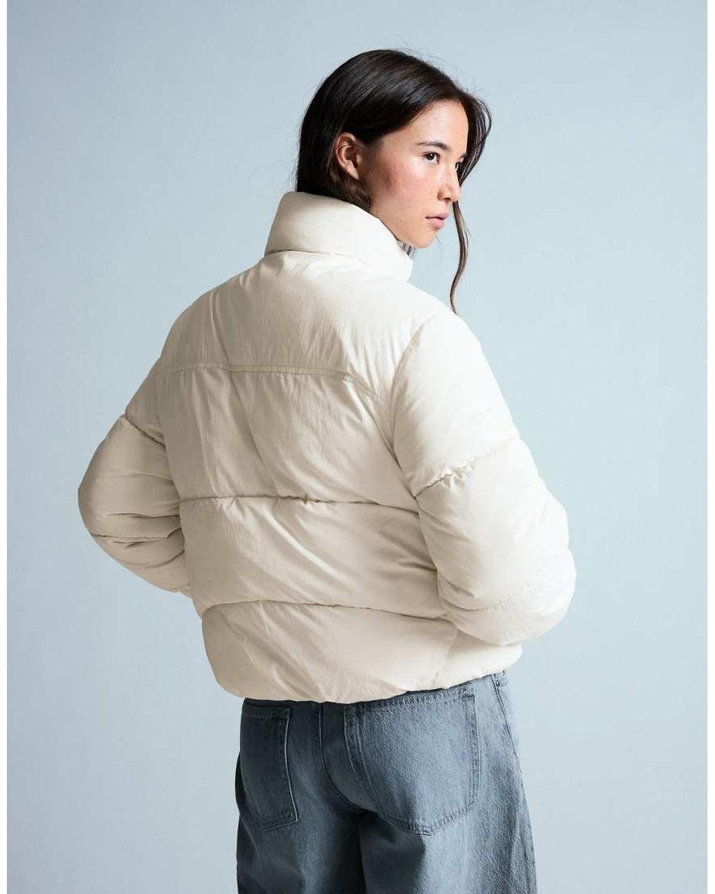 Bershka White Padded Jacket