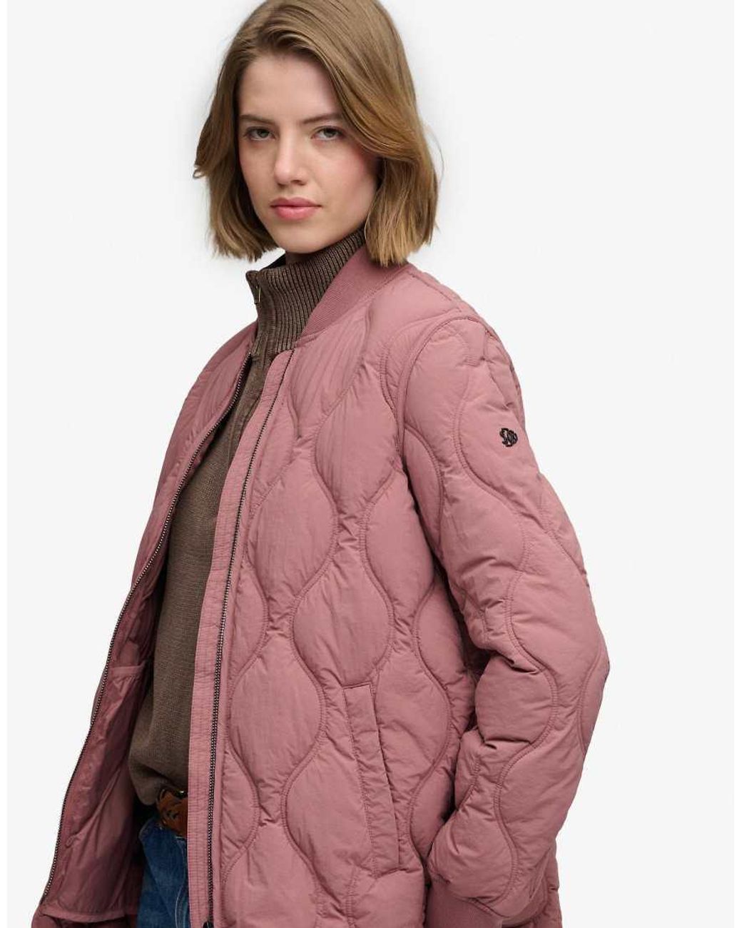 Superdry Purple Short Onion Quilt Liner Jacket