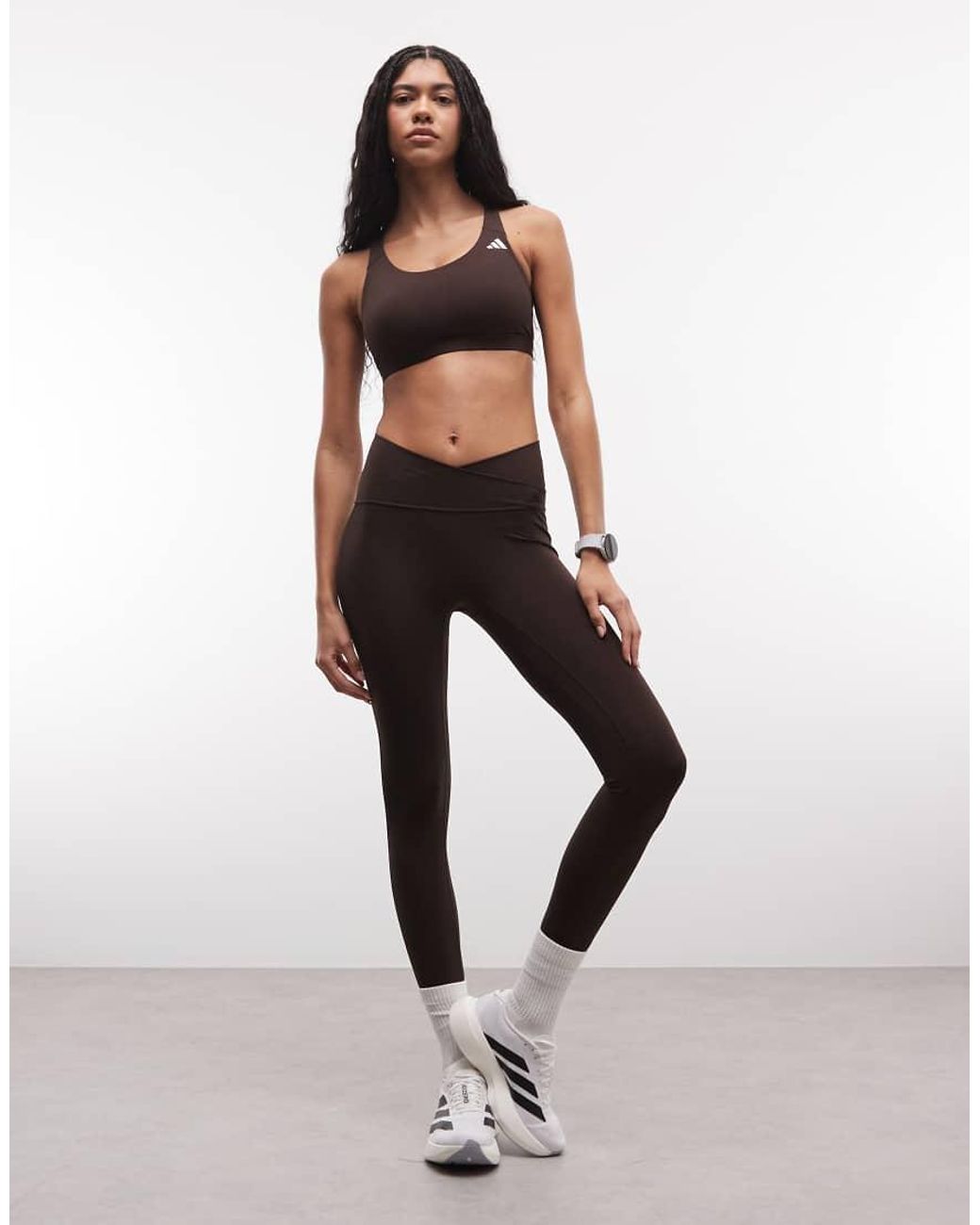 Adidas Originals Black Adidas Training Optime Essentials Mid Support Bra