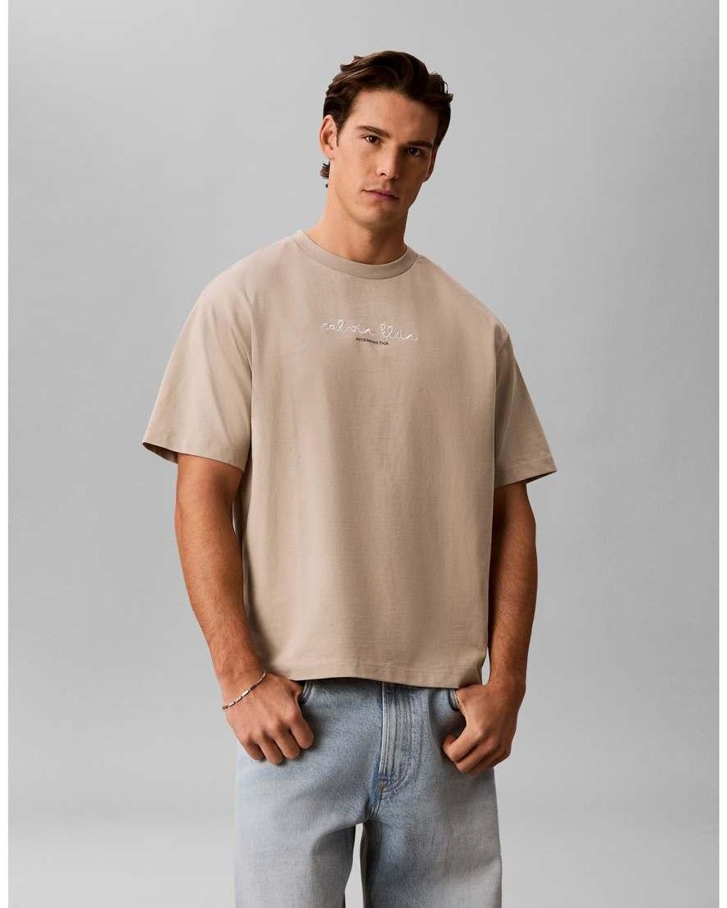 Calvin Klein Gray Centre Script T-shirt