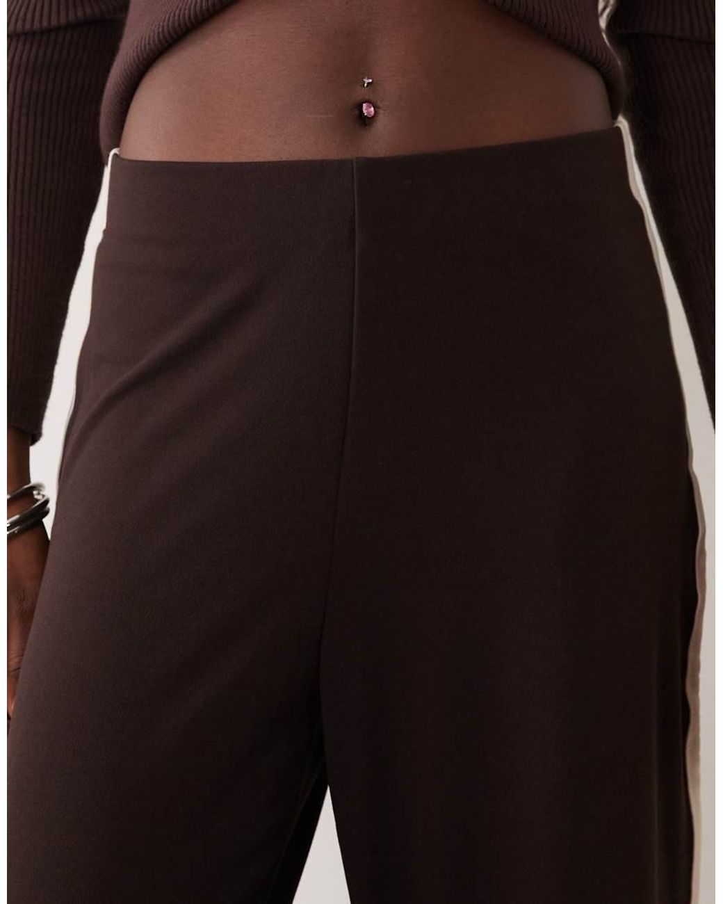 Jdy Black Wide Leg Trousers With Side Stripe