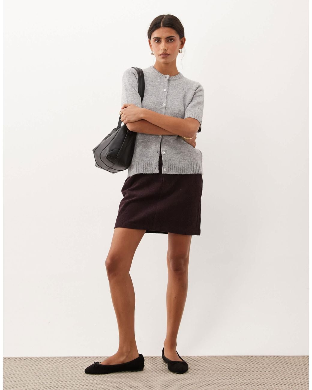 Threadbare Natural Cord Mini Skirt