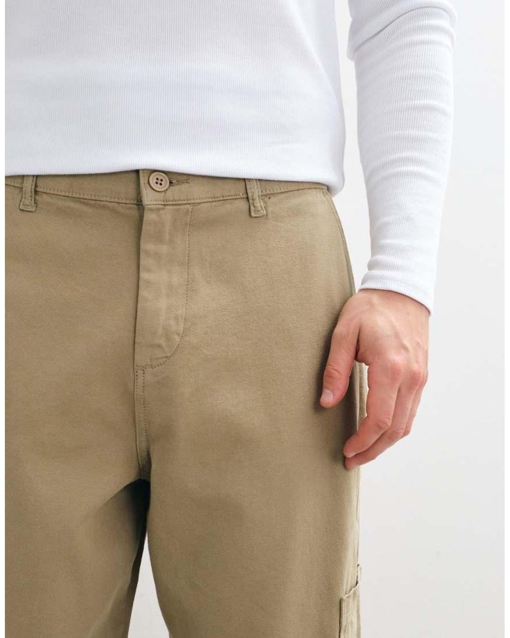 ASOS Natural Loose Cargo Trouser for men