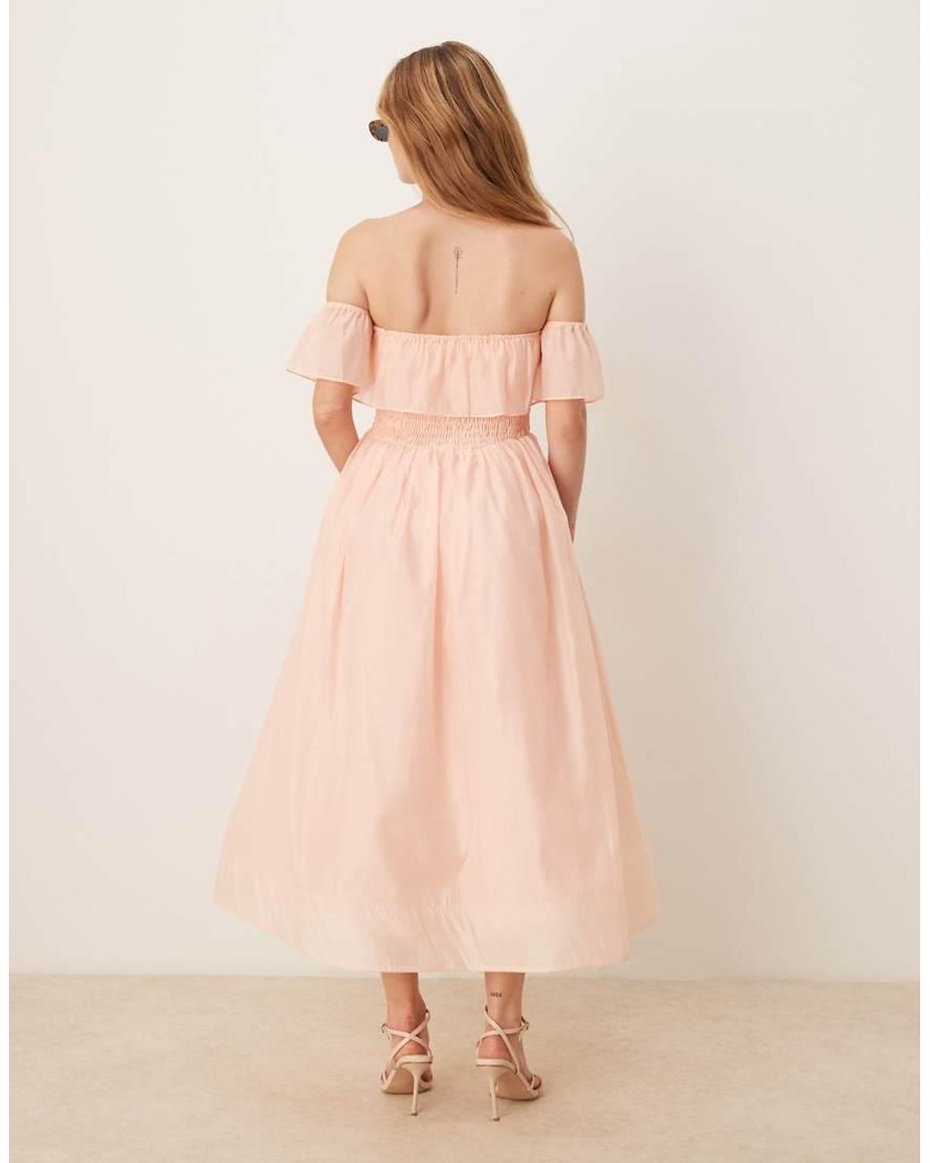True Decadence Natural Strapless Midi Dress