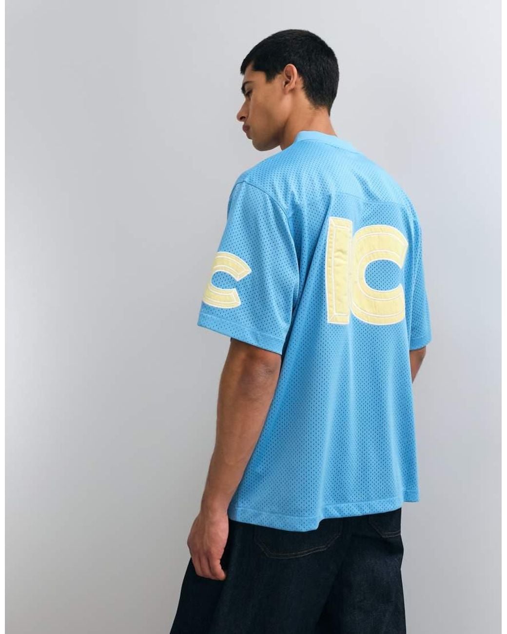 ICECREAM Blue Graphic Football Shirt for men