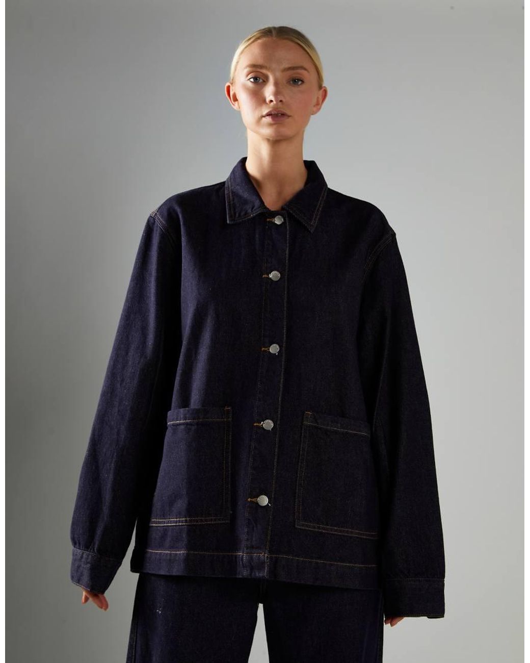 Glamorous Blue Patch Pocket Denim Jacket