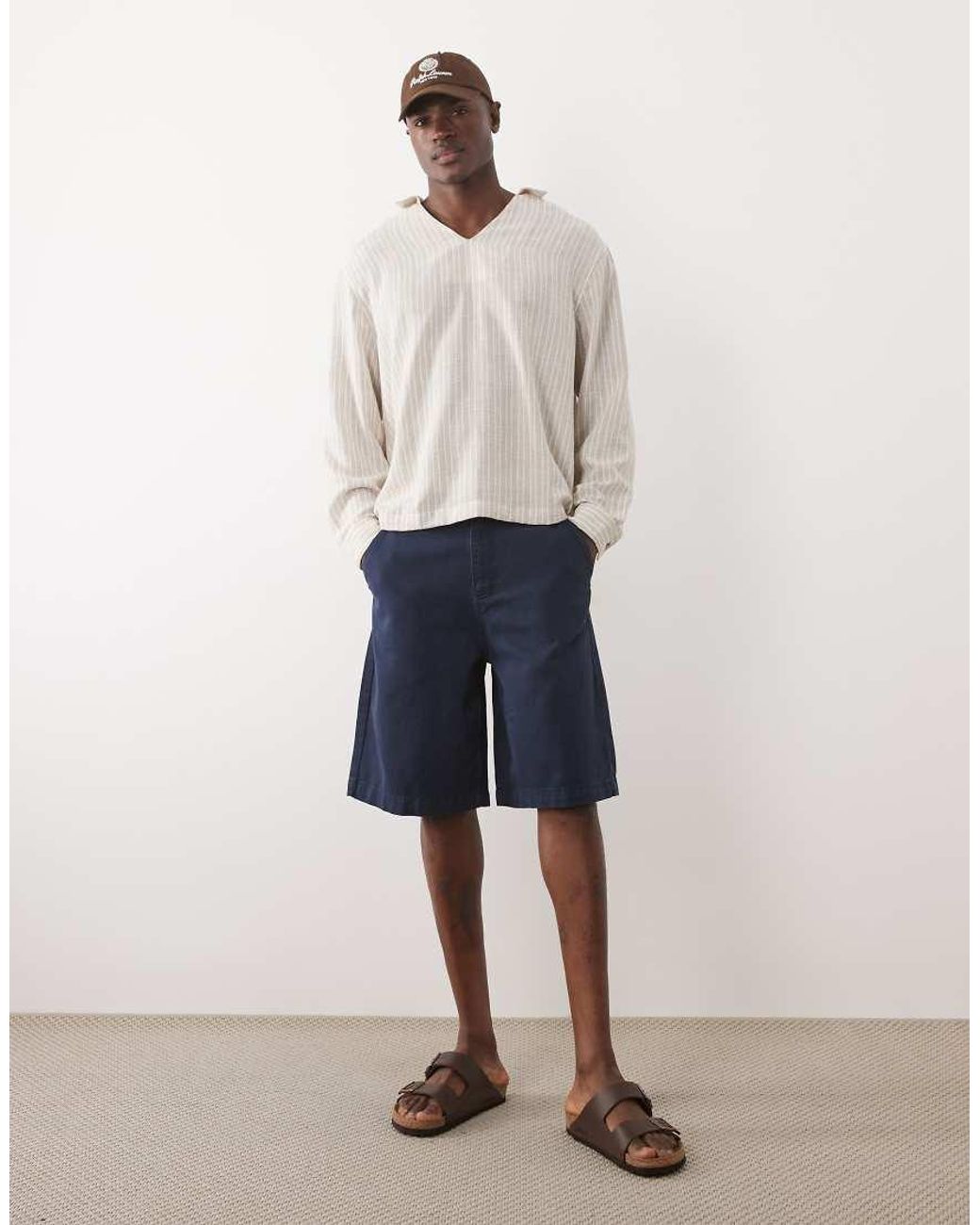 ASOS Natural Longer Length Jort for men
