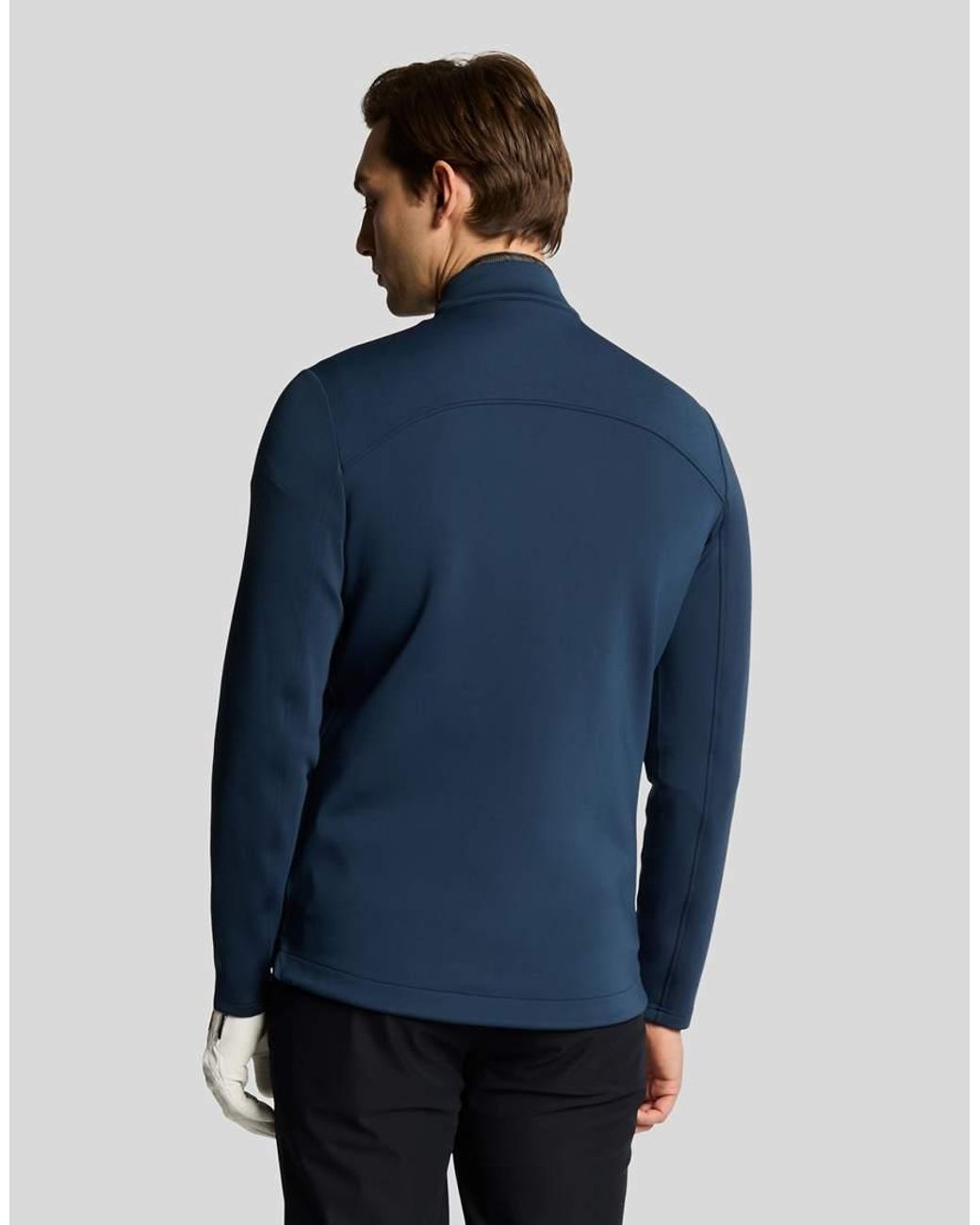 Lyle & Scott Blue Light Jackets Hybrid Quilted Full Zip Golf Jacket for men