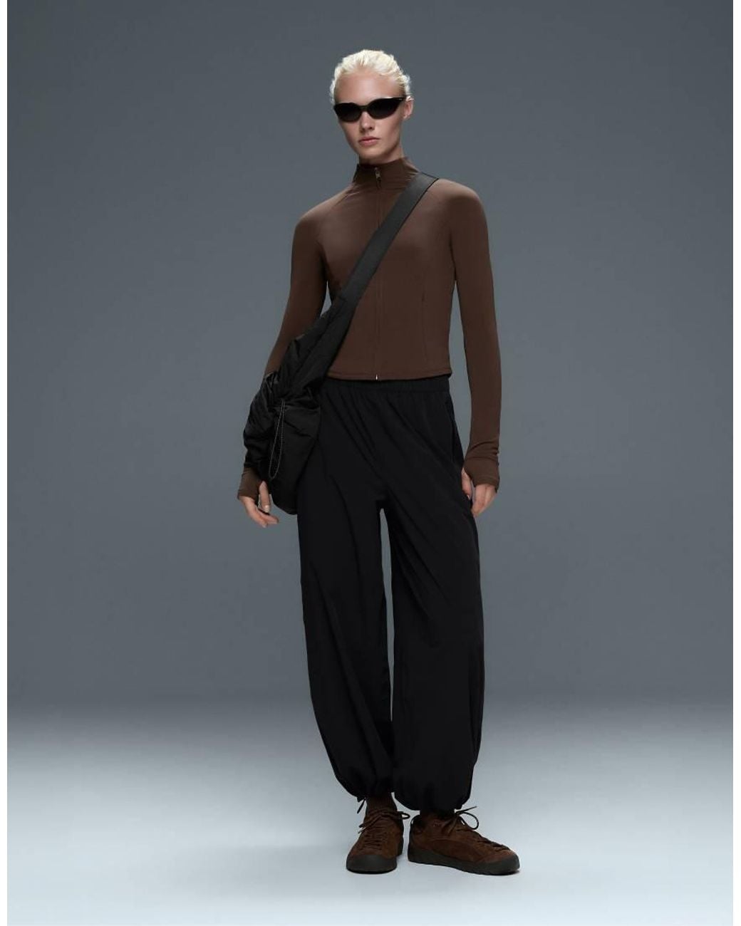 Oysho Gray Short Light Warm Technical Jacket