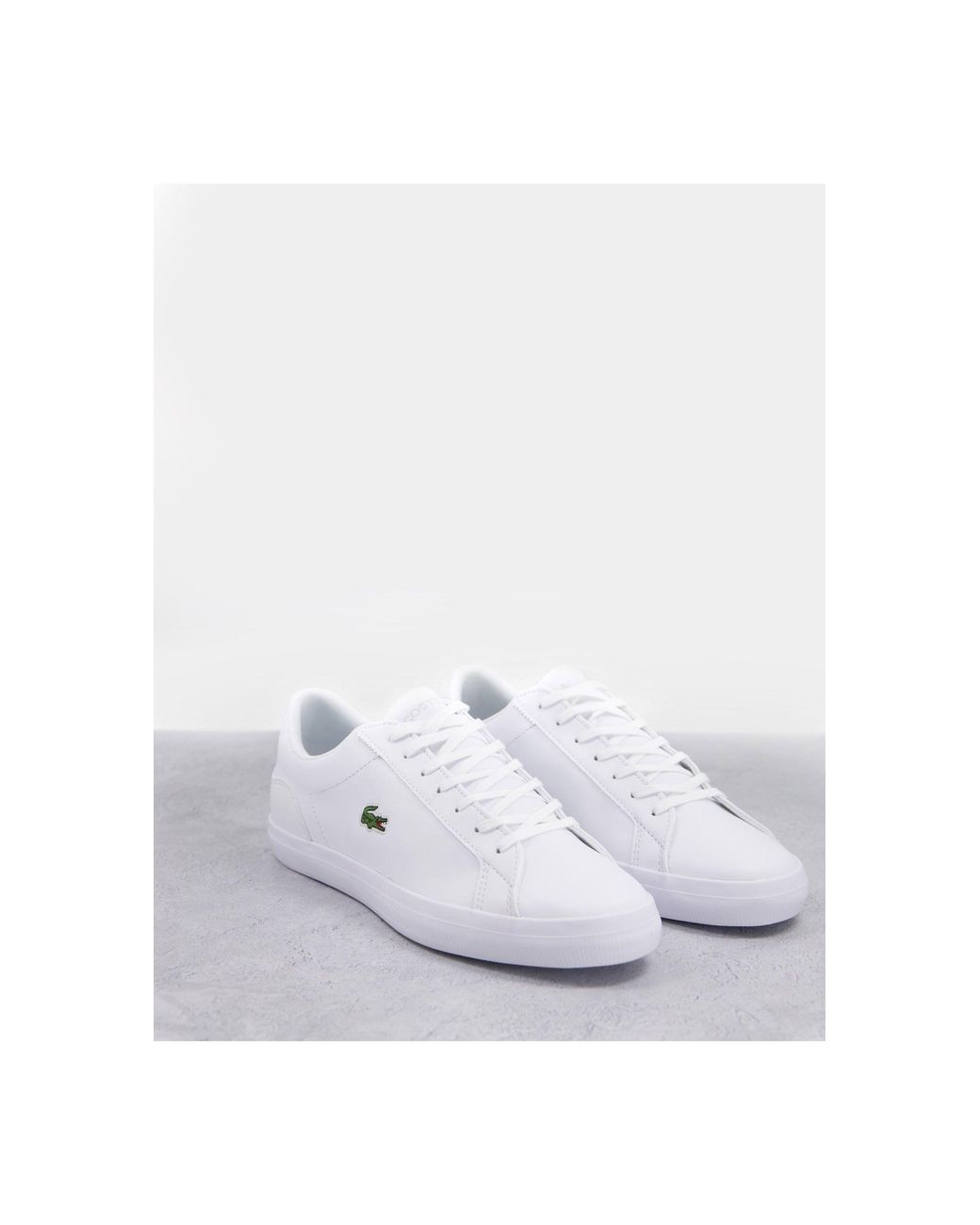 plain white lacoste trainers