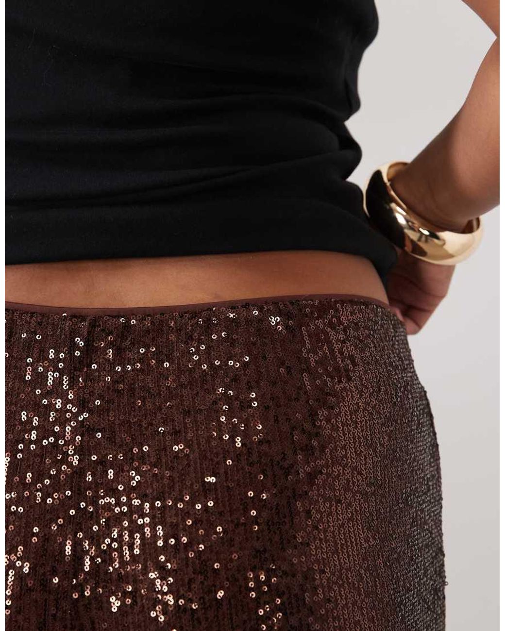 ASOS Black Asos Design Curve Allover Sequin Wide Leg Trousers