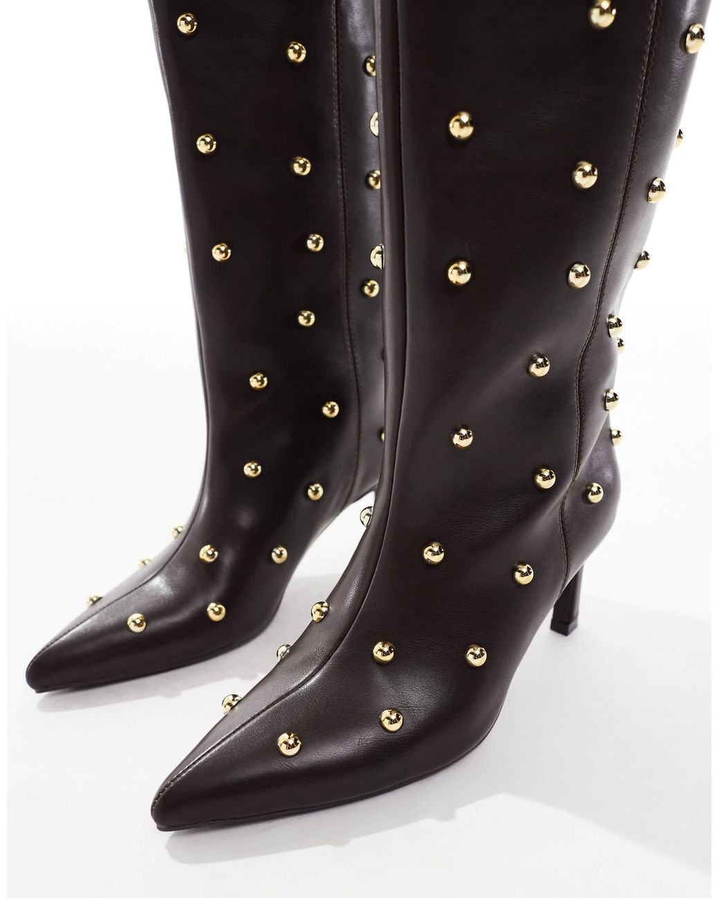 SEQWL White Benz Studded Boots