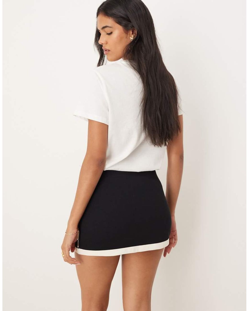 Mango Natural Cotton Contrast Mini Skirt Co-ord