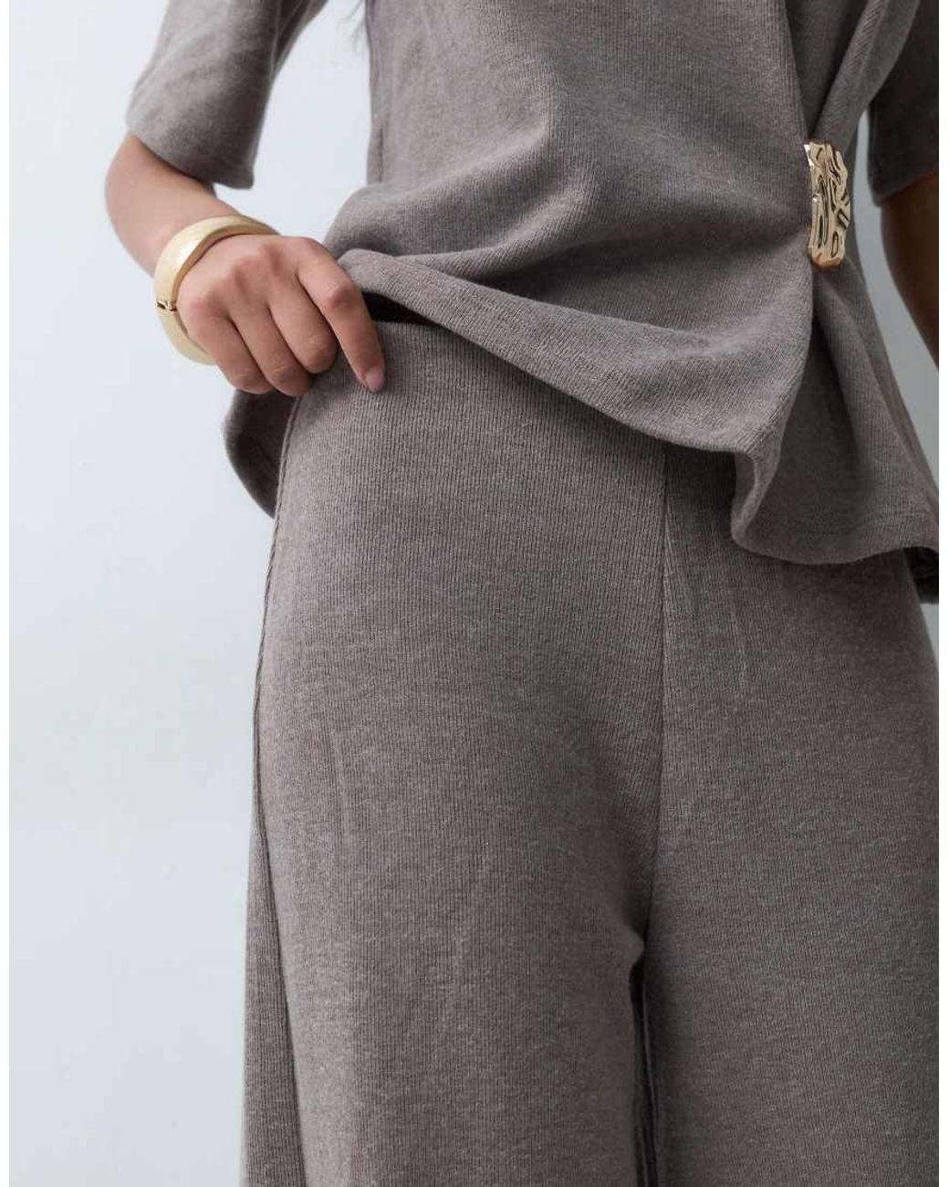 ASOS Gray Supersoft Wide Leg Co-Ord Trouser