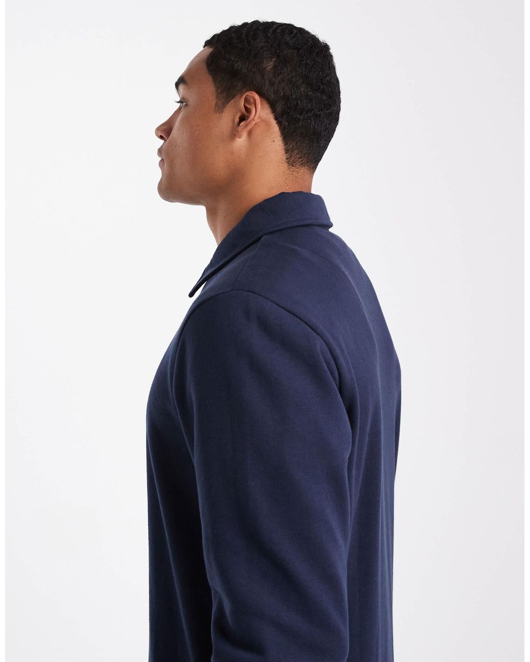 Sweat molletonné à col zippé Threadbare pour homme en coloris Blue