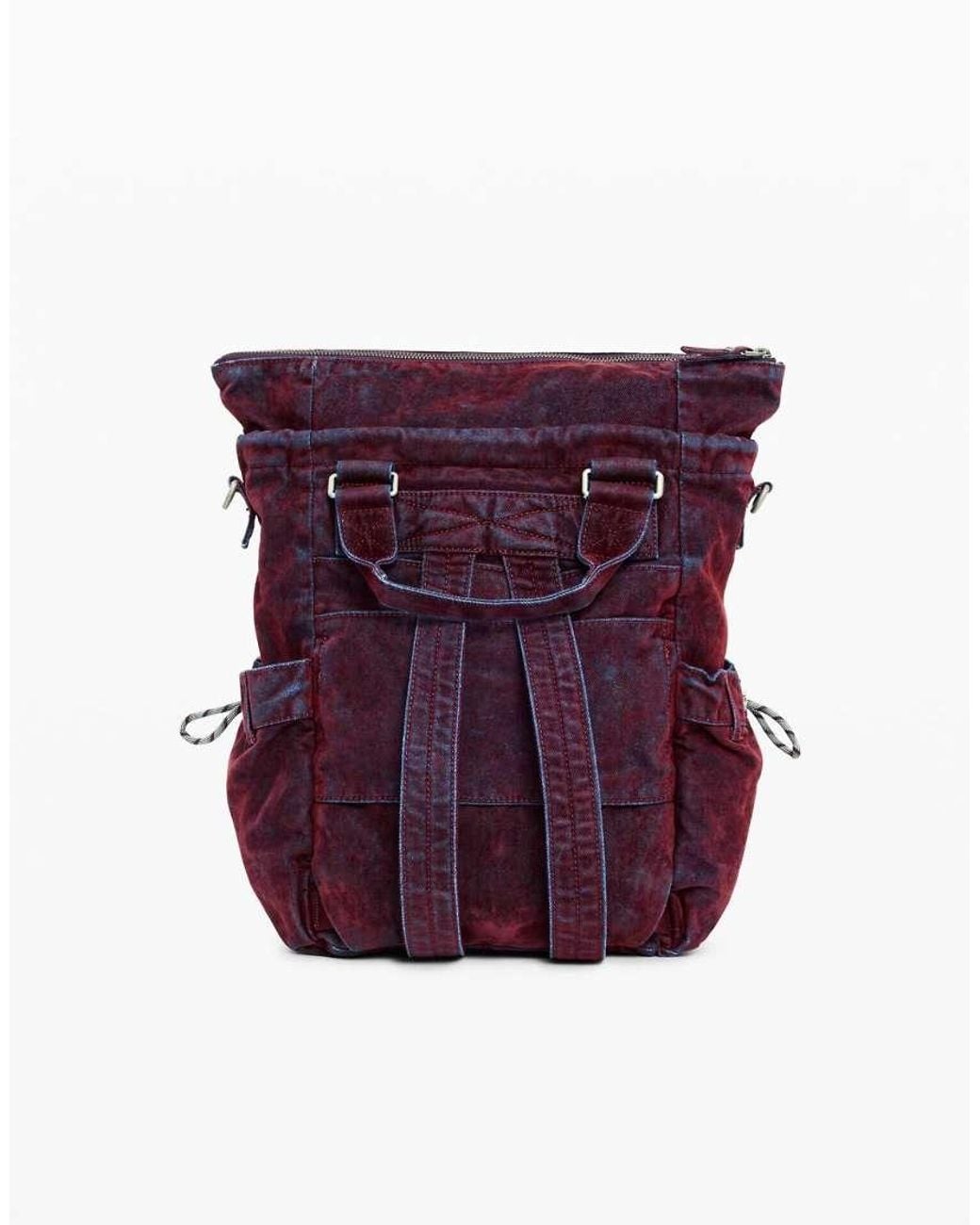 Desigual Purple Medium Multi-Position Denim Velvet Backpack