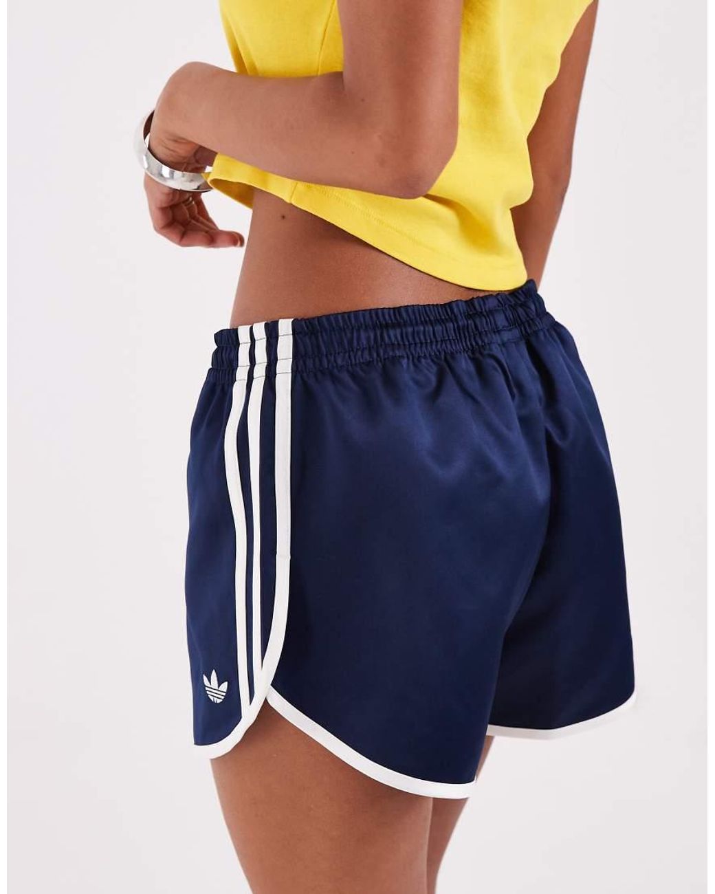 Adidas Originals Blue Three Stripe Sprinter Shorts