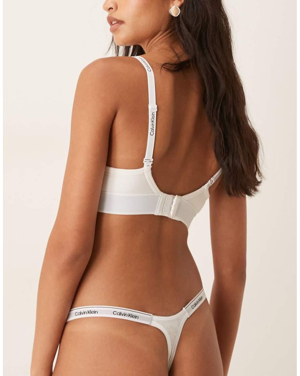 Calvin Klein Natural Icon Logo Dipped String Thong