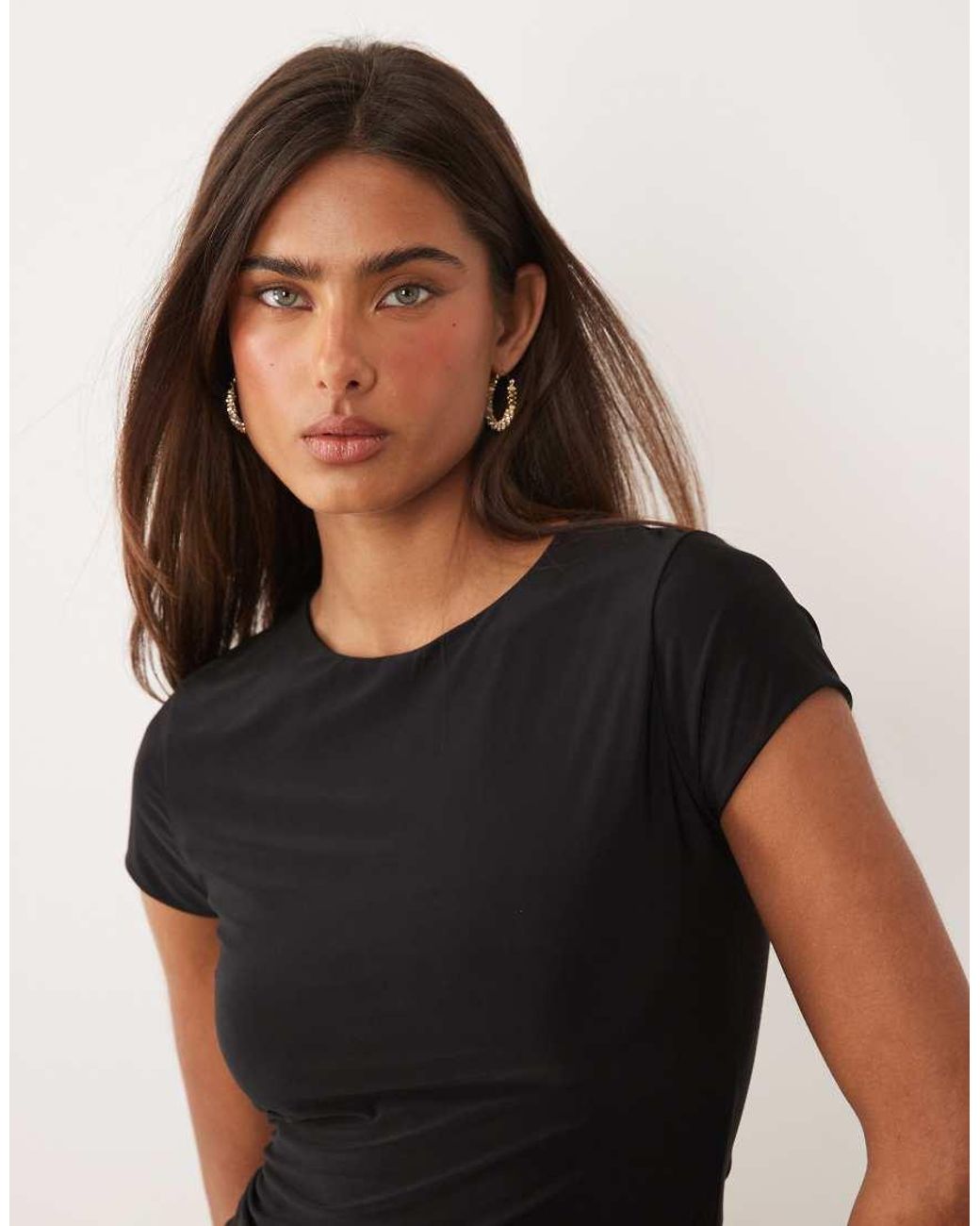Missy Empire Brown Double Sculpted Slinky Cap Sleeve Baby Tee