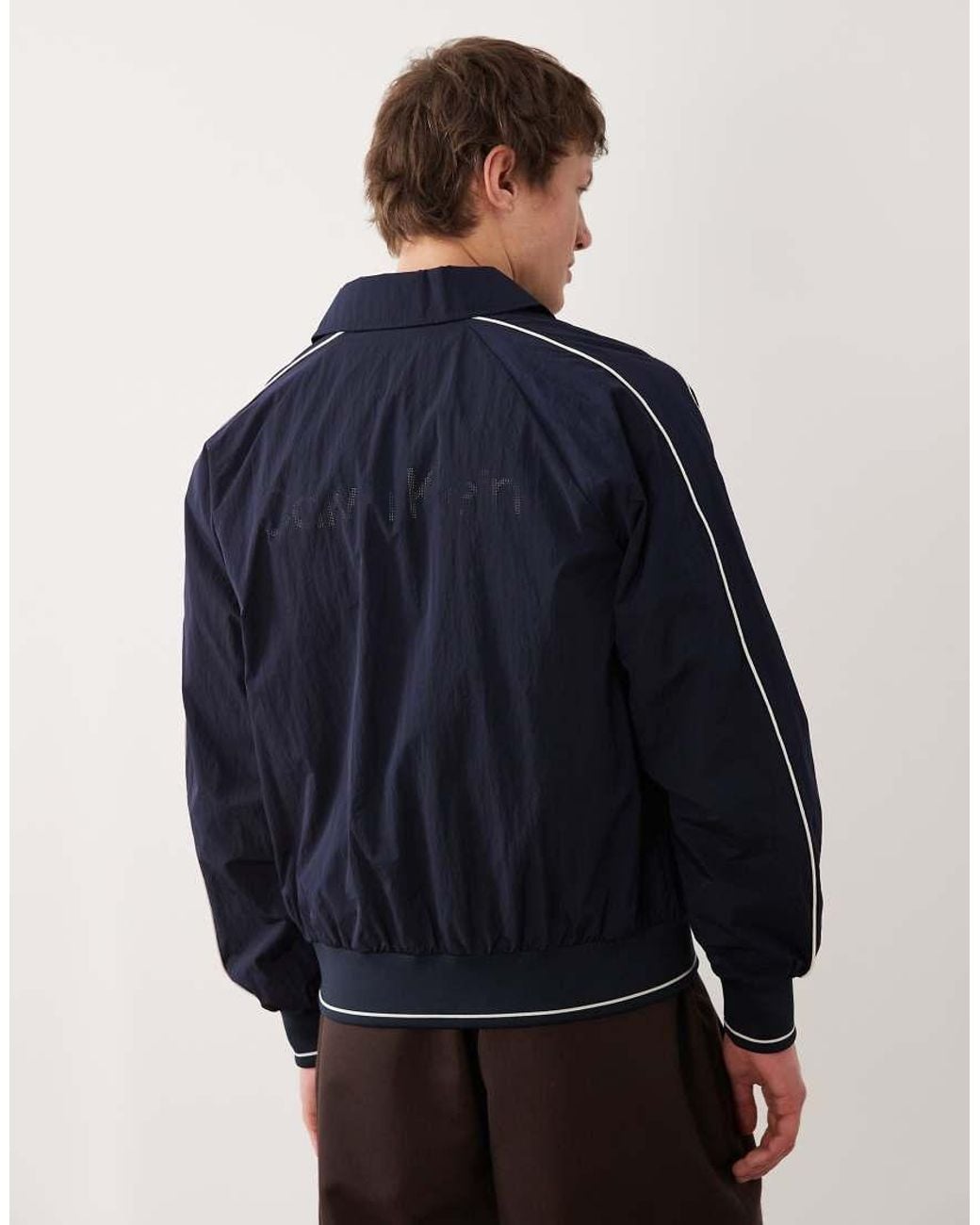 Calvin Klein Blue Nylon Bomber Jacket for men